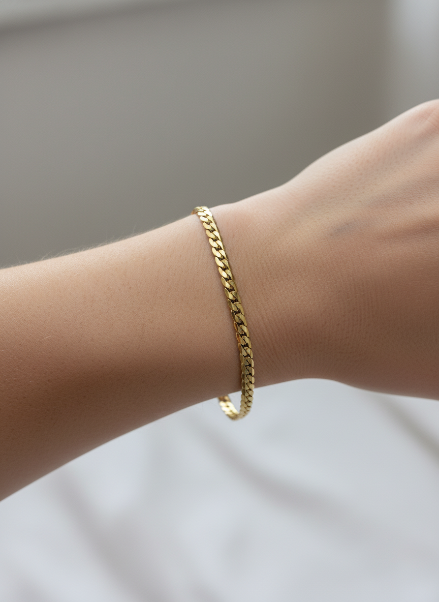 316L Çelik Gold İtalyan Gurmet Zincir Bileklik