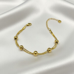 316L Çelik Gold Dorika Toplu Zincir Bileklik