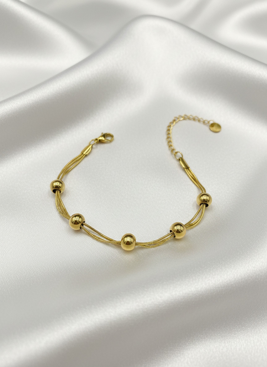 316L Çelik Gold Dorika Toplu Zincir Bileklik