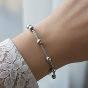 316L Çelik Gümüş Renk Dorika Toplu Zincir Bileklik